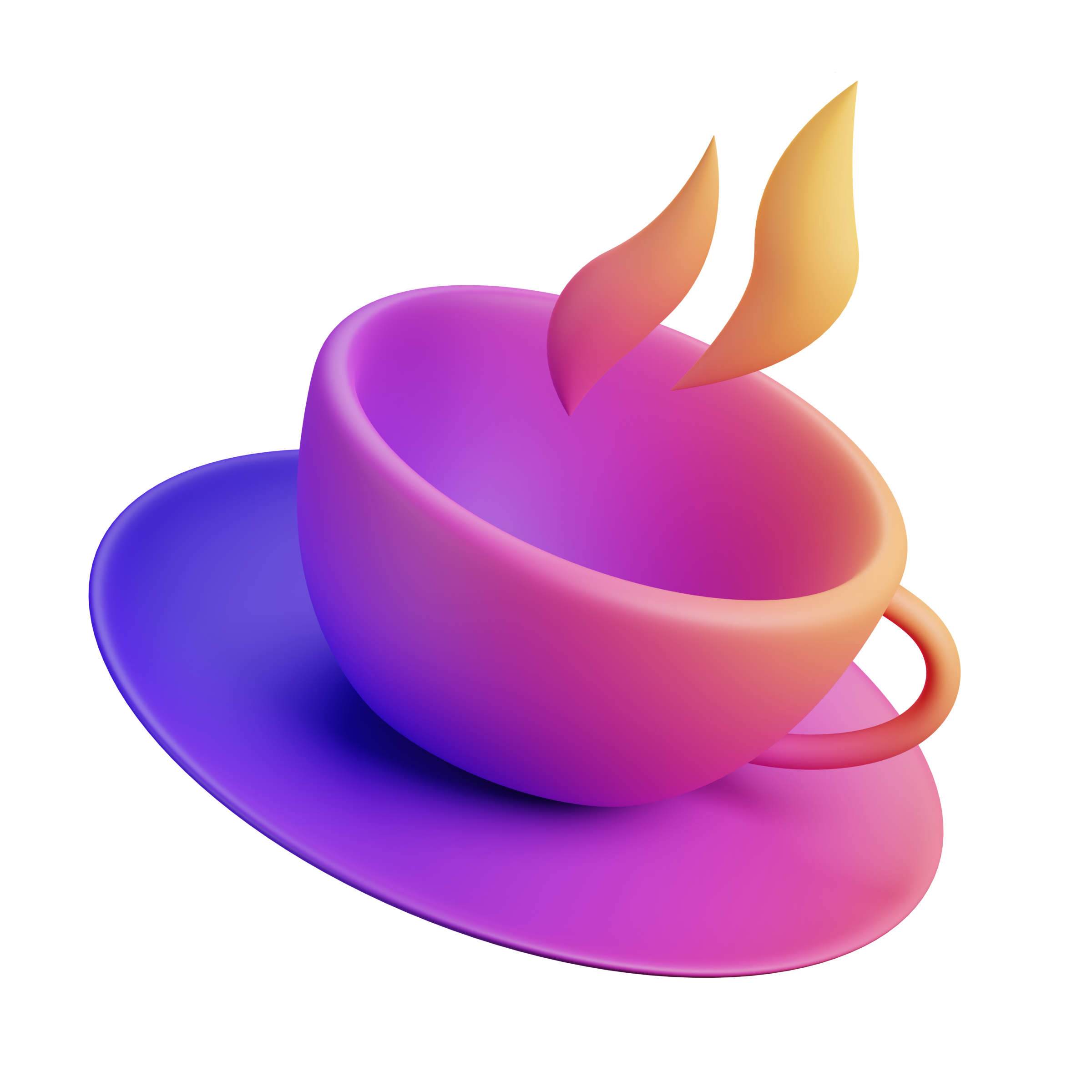 tea cup dynamic gradient 3d icone